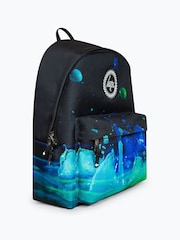 Hype. Unisex 3D Droplets Badge Black Backpack - Image 3 of 6
