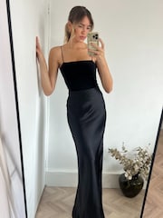 Style Cheat Black Kassia Satin Slip Maxi Skirt - Image 2 of 4