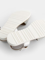 Silver Leather Woven Sandals - Image 6 of 6