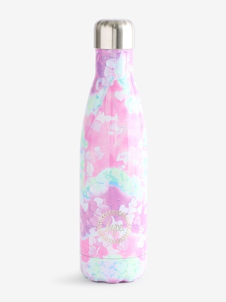 Hype. Unisex Pink Tie Dye Star Water Bottle - Image 1 of 5