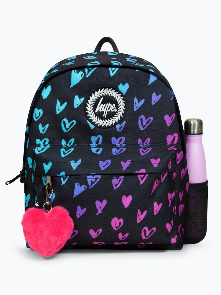 Hype. Scribble Hearts Pom Pom Backpack - Image 1 of 11
