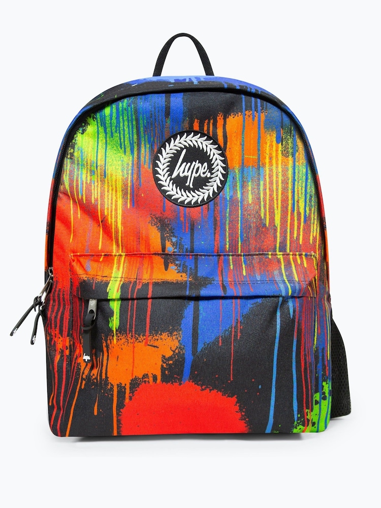 Hype Unisex Spray Paint Badge Black Backpack - Image 1 of 7