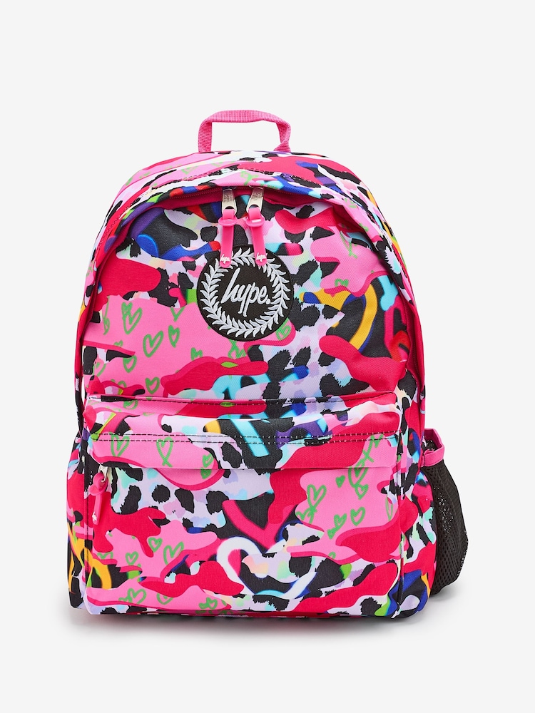 Hype. Unisex-Rucksack mit Prints und Aufnäher, Pink/Mehrfarbig - Bild 1 von 11