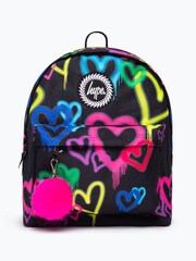 Hype. Graffiti Hearts Pom Pom Badge Backpack - Image 1 of 6