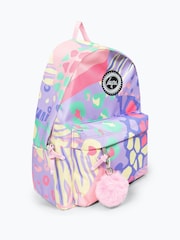 Hype. Multi Pastel Prints Badge Backpack - Image 4 of 12