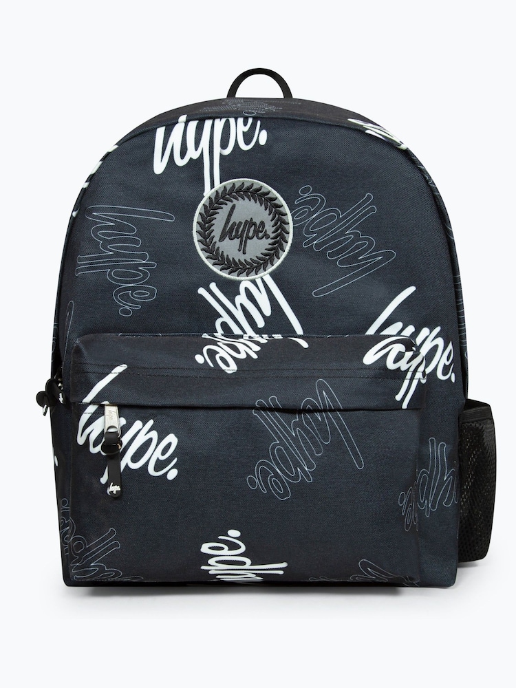 Hype. Rucsac Unisex Multi Script Badge Negru - Image 1 of 11