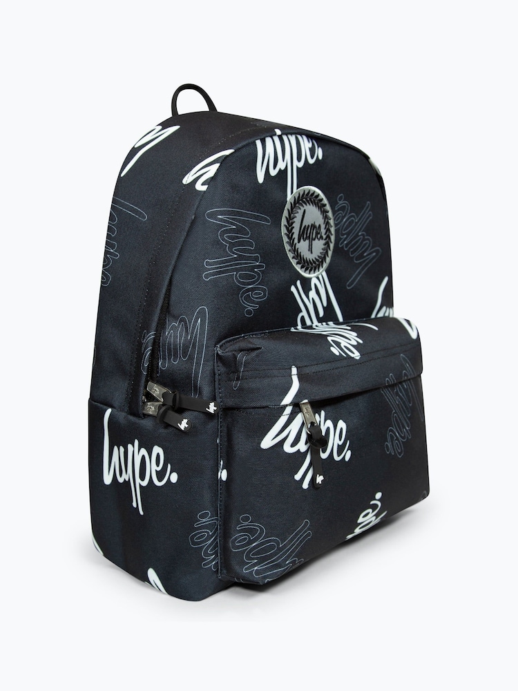 Hype. Rucsac Unisex Multi Script Badge Negru - Image 4 of 11
