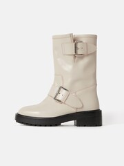 Jigsaw Cream Biker Boots - Image 2 of 7
