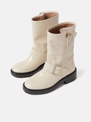 Jigsaw Cream Biker Boots - Image 3 of 7