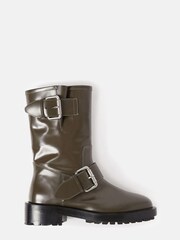 Jigsaw Green Biker Boots - Image 1 of 6