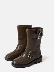 Jigsaw Green Biker Boots - Image 3 of 6
