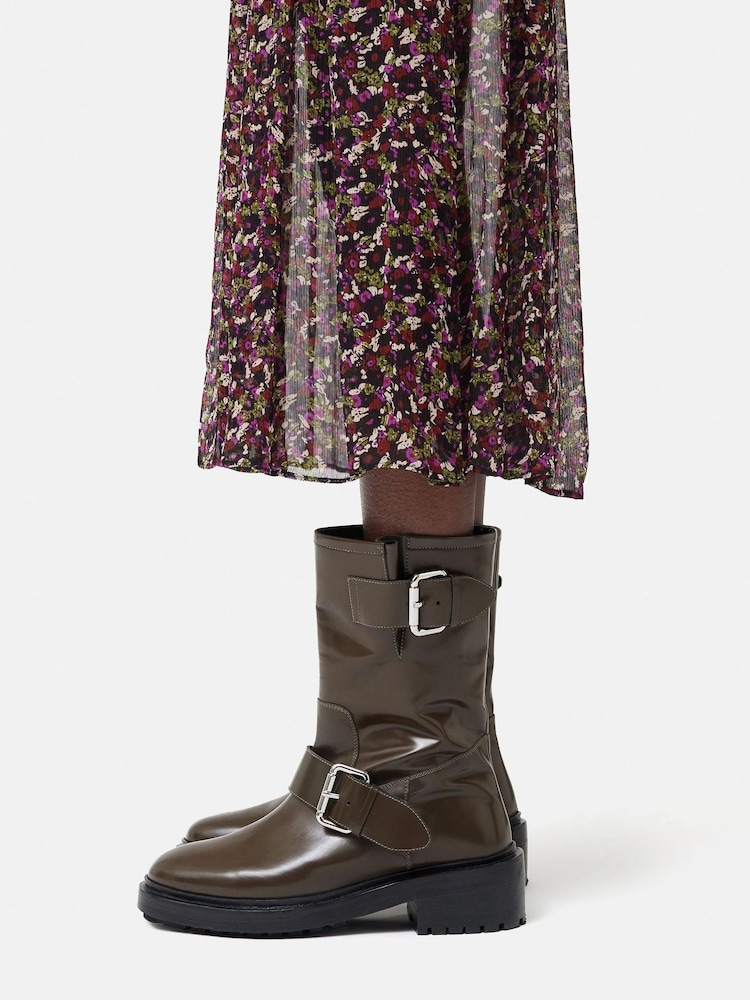 Jigsaw Green Biker Boots - Image 6 of 6