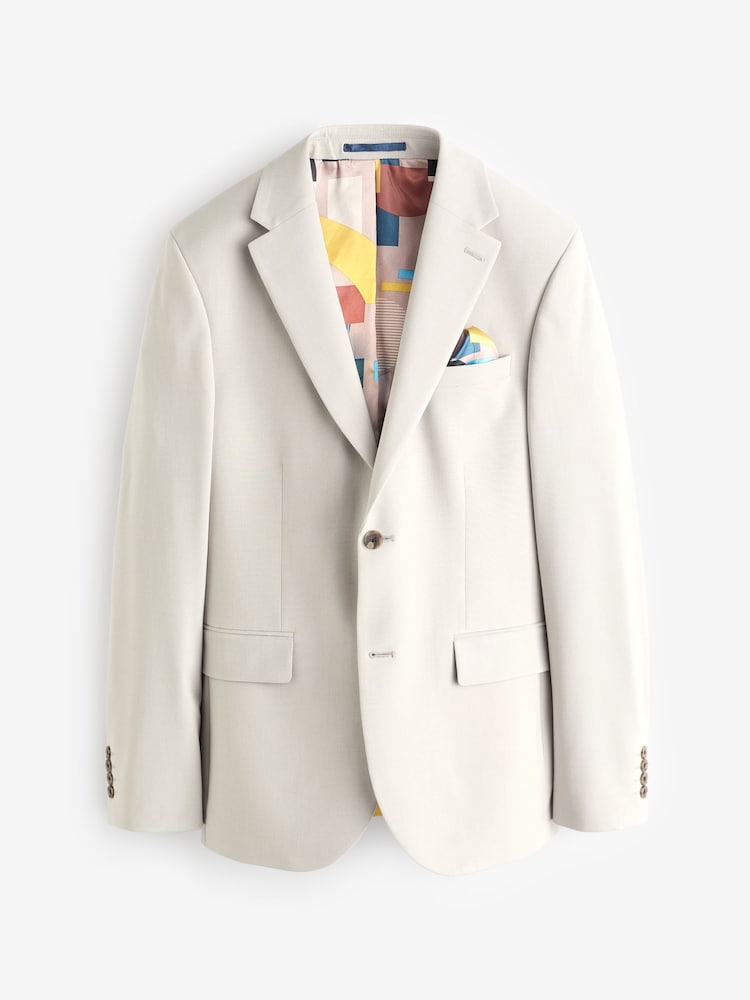 Neutral Skinny Fit Motionflex Stretch Suit Jacket - Image 6 of 10