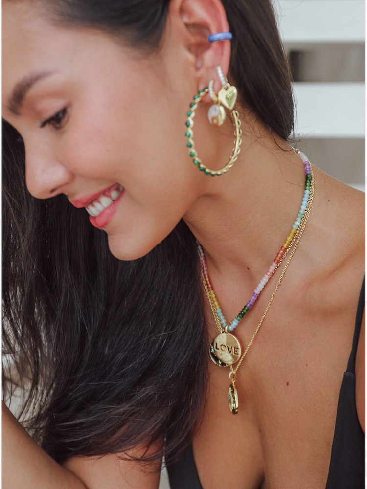 Celeste Starre Gold Tone Love Drop Earrings - Image 3 of 3 Celeste Starre Gold Tone Love Drop Earrings - Image 3 of 3