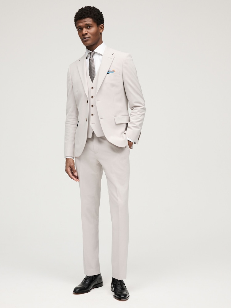 Neutral Skinny Fit Motionflex Stretch Suit Trousers - Image 2 of 9