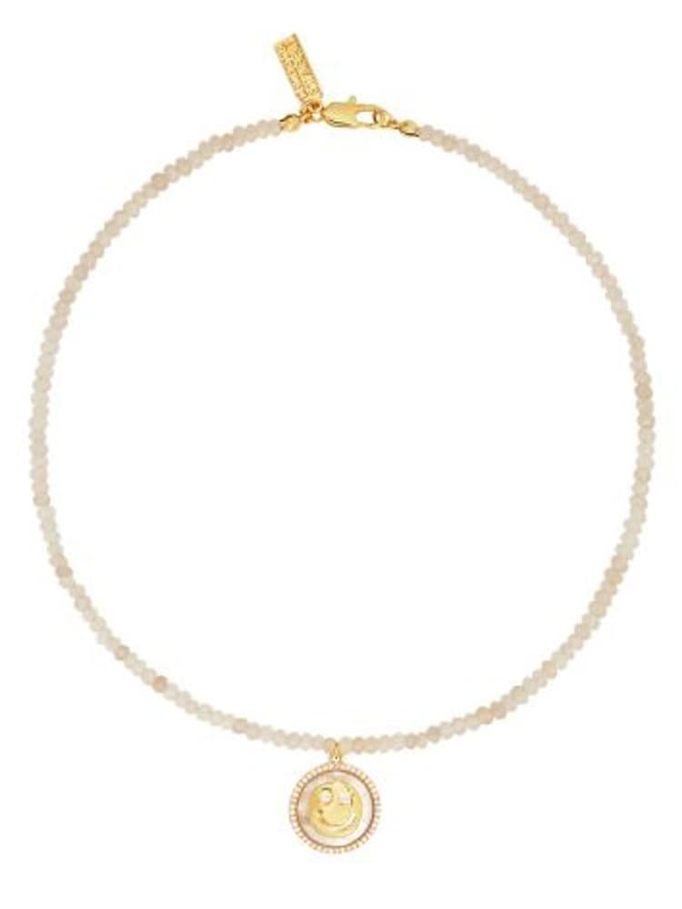 Celeste Starre Gold Tone Wink If You Are Happy Sparkle Necklace - Image 1 of 4