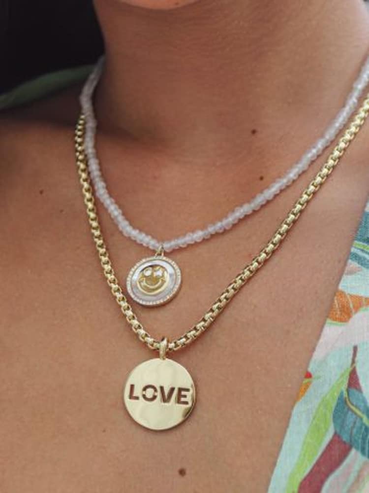 Celeste Starre Gold Tone Wink If You Are Happy Sparkle Necklace - Image 2 of 4