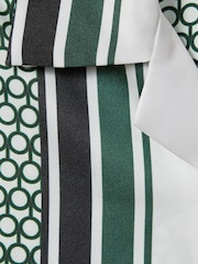 Reiss White/Green Blair Geometric Print Cuban Collar Shirt - Image 6 of 6