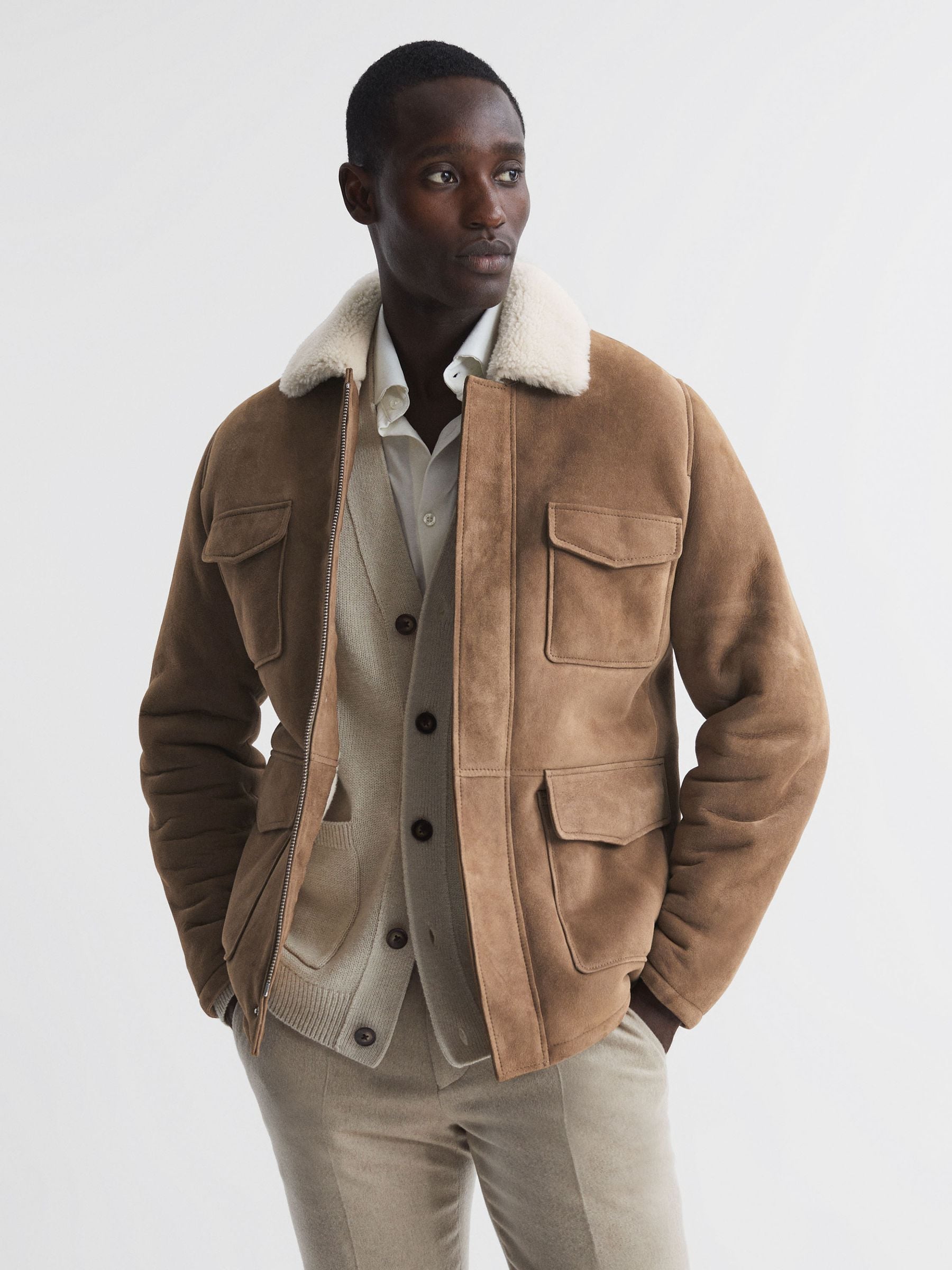 Reiss shearling jacket shop