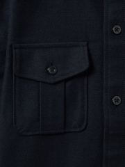 Reiss Navy Thomas 13-14 yrs Brushed Cotton Patch Pocket Overshirt - Image 4 of 4