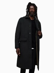 AllSaints Black Somnus Coat - Image 1 of 10