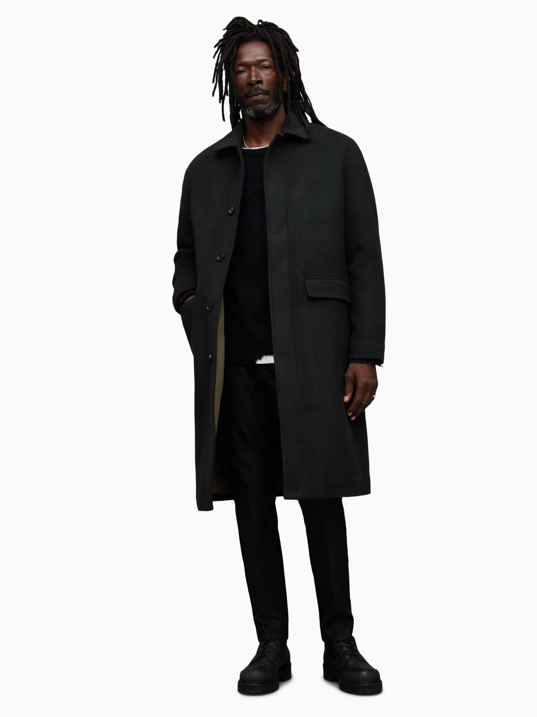 AllSaints Black Somnus Coat - Image 3 of 10
