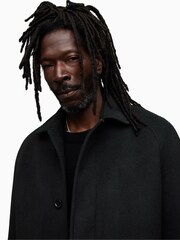 AllSaints Black Somnus Coat - Image 9 of 10