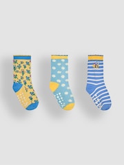 JoJo Maman Bébé Yellow 3-Pack Bee Print Socks - Image 1 of 4