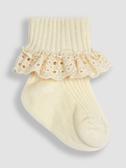 JoJo Maman Bébé Pink 3-Pack Frilly Socks - Image 4 of 4
