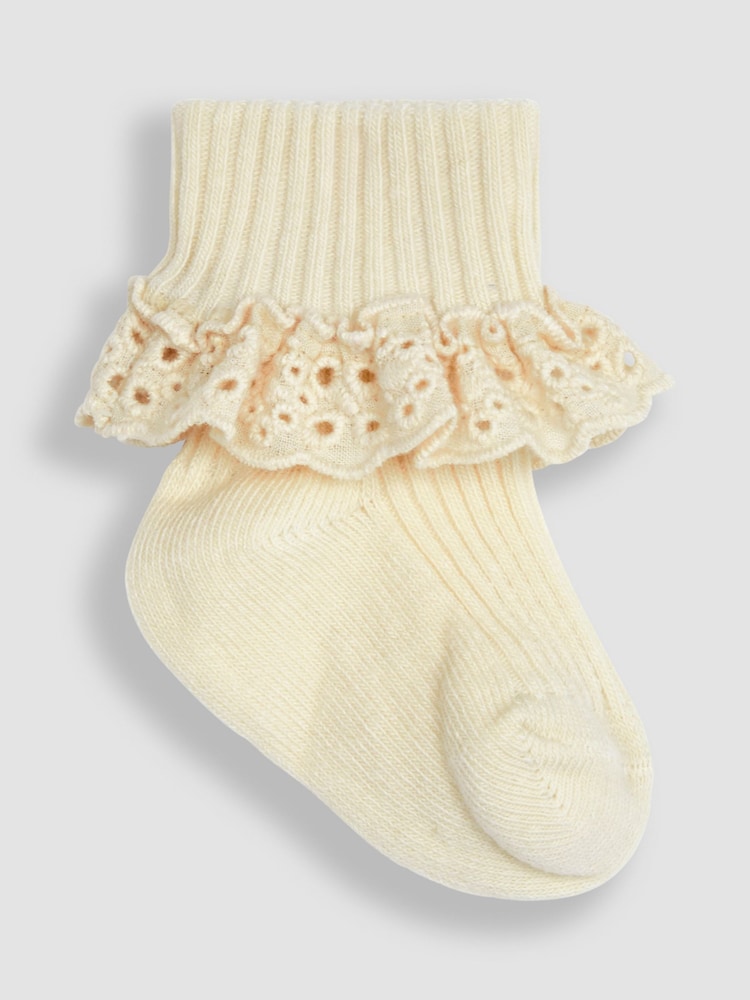 JoJo Maman Bébé Pink 3-Pack Frilly Socks - Image 4 of 4