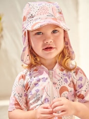 Ecru/Pink Unicorn Swim Legionnaire Hat (3mths-10yrs) - Image 2 of 5