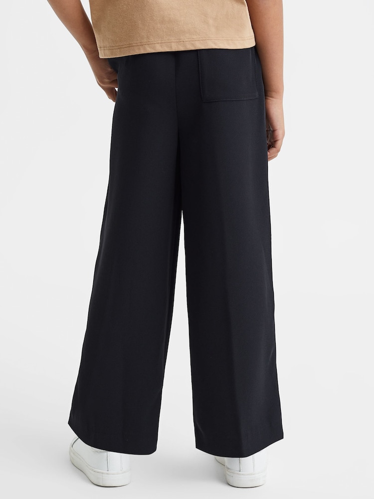 Reiss Navy Ayana Teen Elasticated Wide Leg Trousers - Image 5 of 5