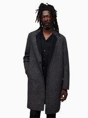 AllSaints Black Monroy Coat - Image 1 of 8