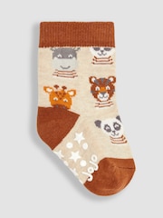 JoJo Maman Bébé Grey 3-Pack Safari Socks - Image 3 of 4