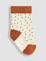 JoJo Maman Bébé Grey 3-Pack Safari Socks - Image 4 of 4
