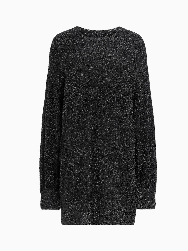AllSaints Black Dazzle Jumper Dress - Image 6 of 6 AllSaints Black Dazzle Jumper Dress - Image 6 of 6