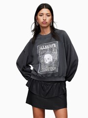 AllSaints Black Polestar Tayla 100% Cotton Sweatshirt - Image 1 of 6