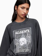 AllSaints Black Polestar Tayla 100% Cotton Sweatshirt - Image 5 of 6