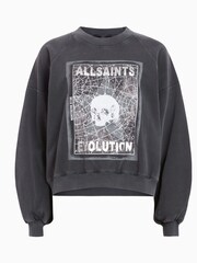 AllSaints Black Polestar Tayla 100% Cotton Sweatshirt - Image 6 of 6