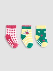 JoJo Maman Bébé Green 3-Pack Ladybird Socks - Image 1 of 4