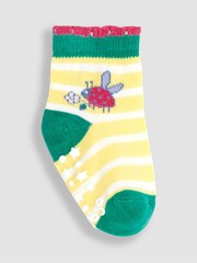 JoJo Maman Bébé Green 3-Pack Ladybird Socks - Image 3 of 4