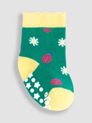 JoJo Maman Bébé Green 3-Pack Ladybird Socks - Image 4 of 4