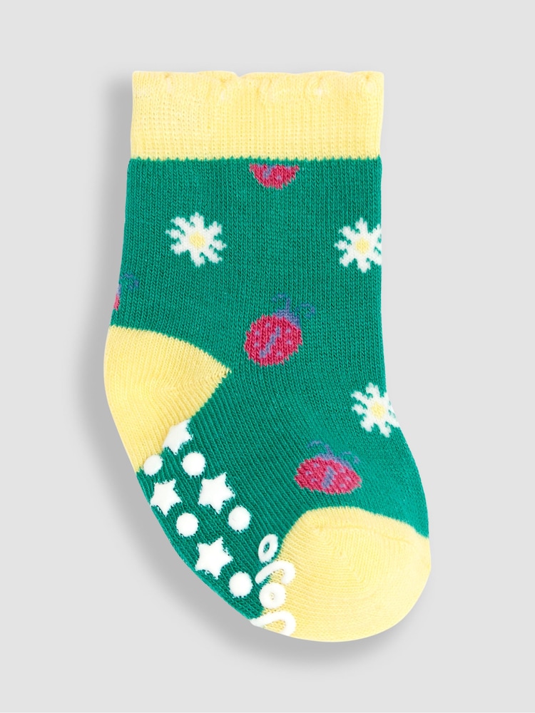 JoJo Maman Bébé Green 3-Pack Ladybird Socks - Image 4 of 4