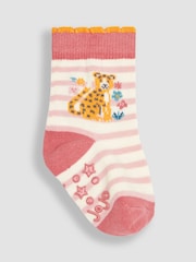 JoJo Maman Bébé Pink 3-Pack Leopard Socks - Image 2 of 4