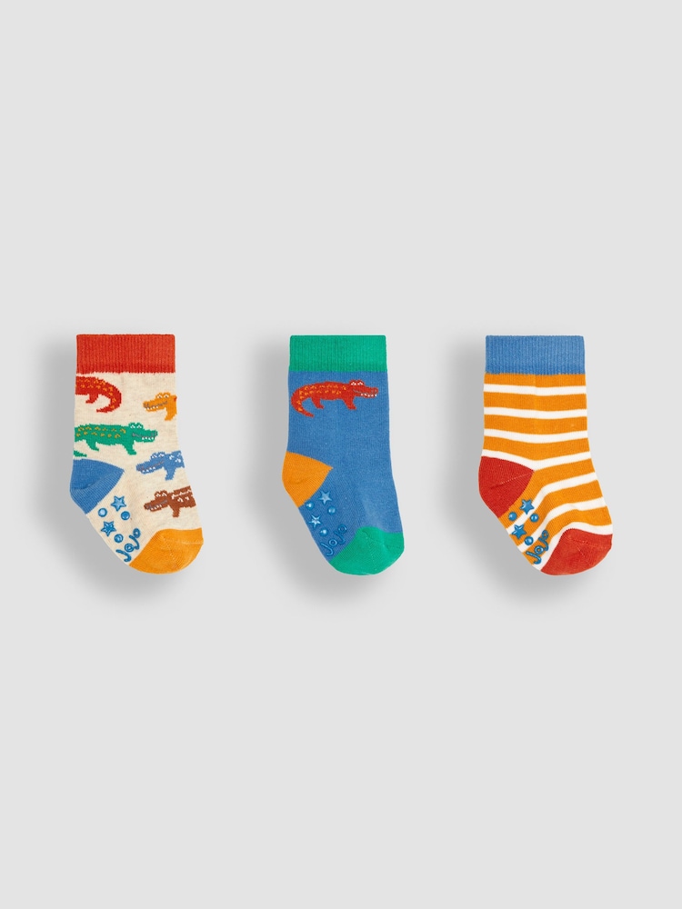 JoJo Maman Bébé Green 3-Pack Crocodile Socks - Image 1 of 4
