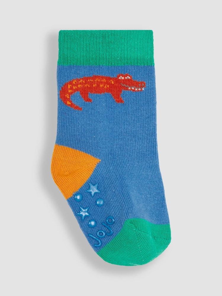 JoJo Maman Bébé Green 3-Pack Crocodile Socks - Image 2 of 4
