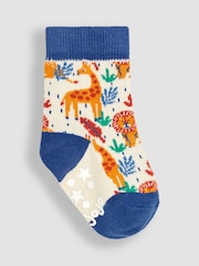 JoJo Maman Bébé Rust Orange Giraffe 3-Pack Safari Socks - Image 4 of 4