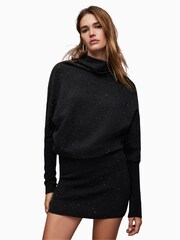 AllSaints Black Ridley Sparkle Dress - Image 1 of 6