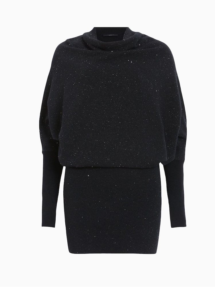 AllSaints Black Ridley Sparkle Dress - Image 6 of 6
