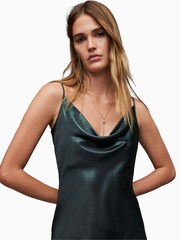 AllSaints Green Hadley Metallic Dress - Image 5 of 6